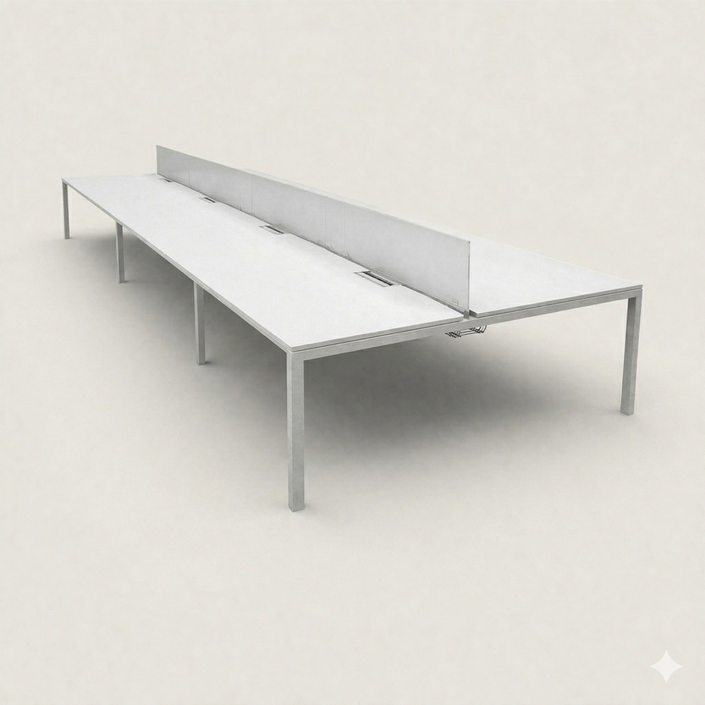 Dynamobel: Bench Desk 6 Way 4800 x 1600 with Screens - Refurbished