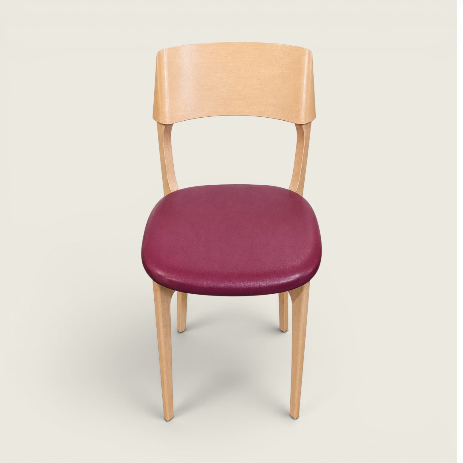Allermuir: Timber Side Chair in Purple Vinyl - Refurbished