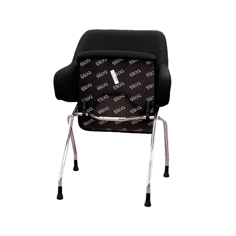 <tc>Boss Design</tc>: Sedia da riunione Skoot in pelle nera - Ricondizionata