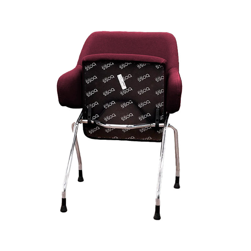 <tc>Boss Design</tc>: Sedia da riunione Skoot in pelle bordeaux - Ristrutturata