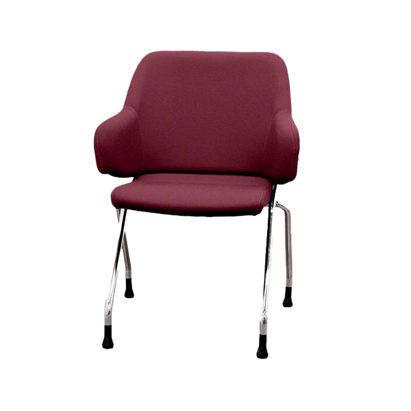 <tc>Boss Design</tc>: Sedia da riunione Skoot in pelle bordeaux - Ristrutturata