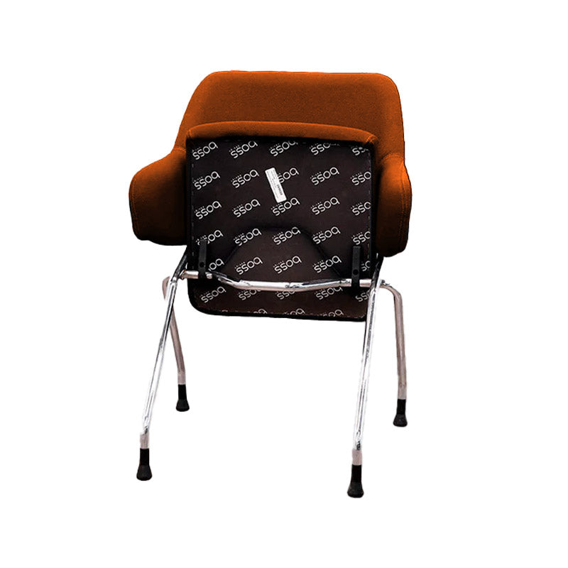 <tc>Boss Design</tc>: Sedia da riunione Skoot in pelle marrone chiaro - Ristrutturata