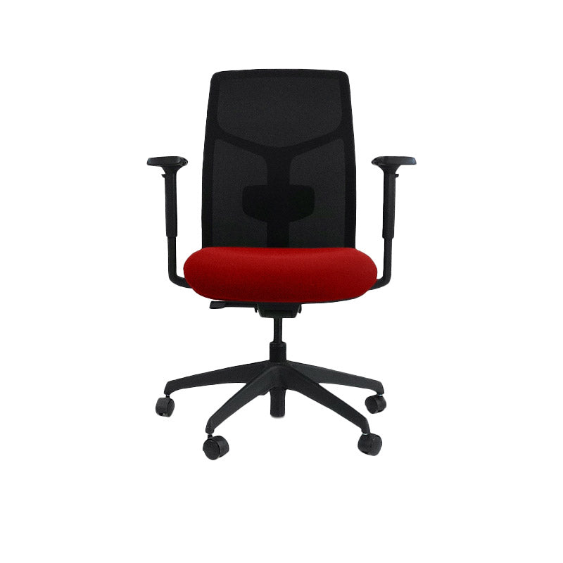 <tc>Boss Design</tc>: Tauro in tessuto rosso - Sedia operativa - Ricondizionata