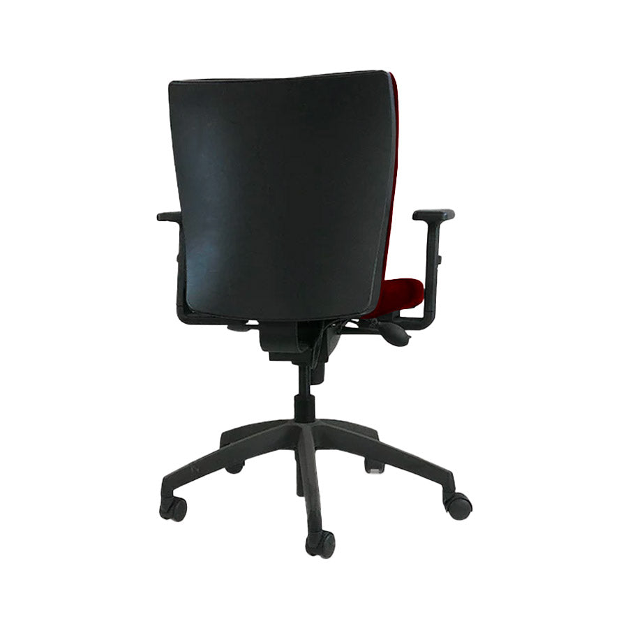 Connection: Team Task Chair in Burgundy Leather - Refurbished