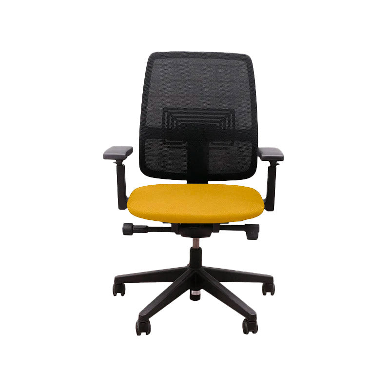 <tc>Haworth</tc>: Sedia da ufficio Lively in tessuto giallo - Ricondizionata