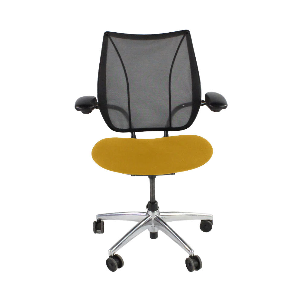 <tc>Humanscale</tc>: <tc>Liberty</tc> Sedia operativa in tessuto giallo/struttura in alluminio - Ricondizionata