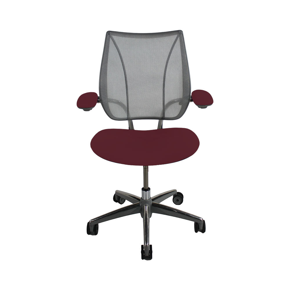 <tc>Humanscale</tc>: <tc>Liberty</tc> Sedia operativa in pelle bordeaux - Ricondizionata