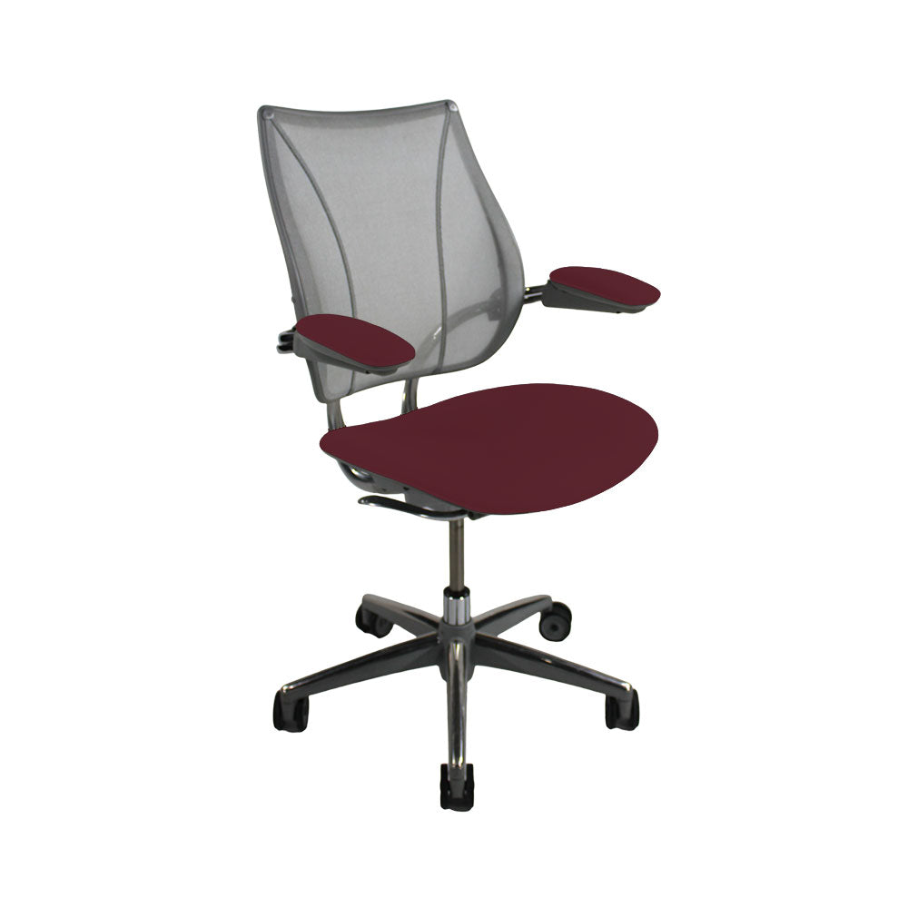 <tc>Humanscale</tc>: <tc>Liberty</tc> Sedia operativa in pelle bordeaux - Ricondizionata