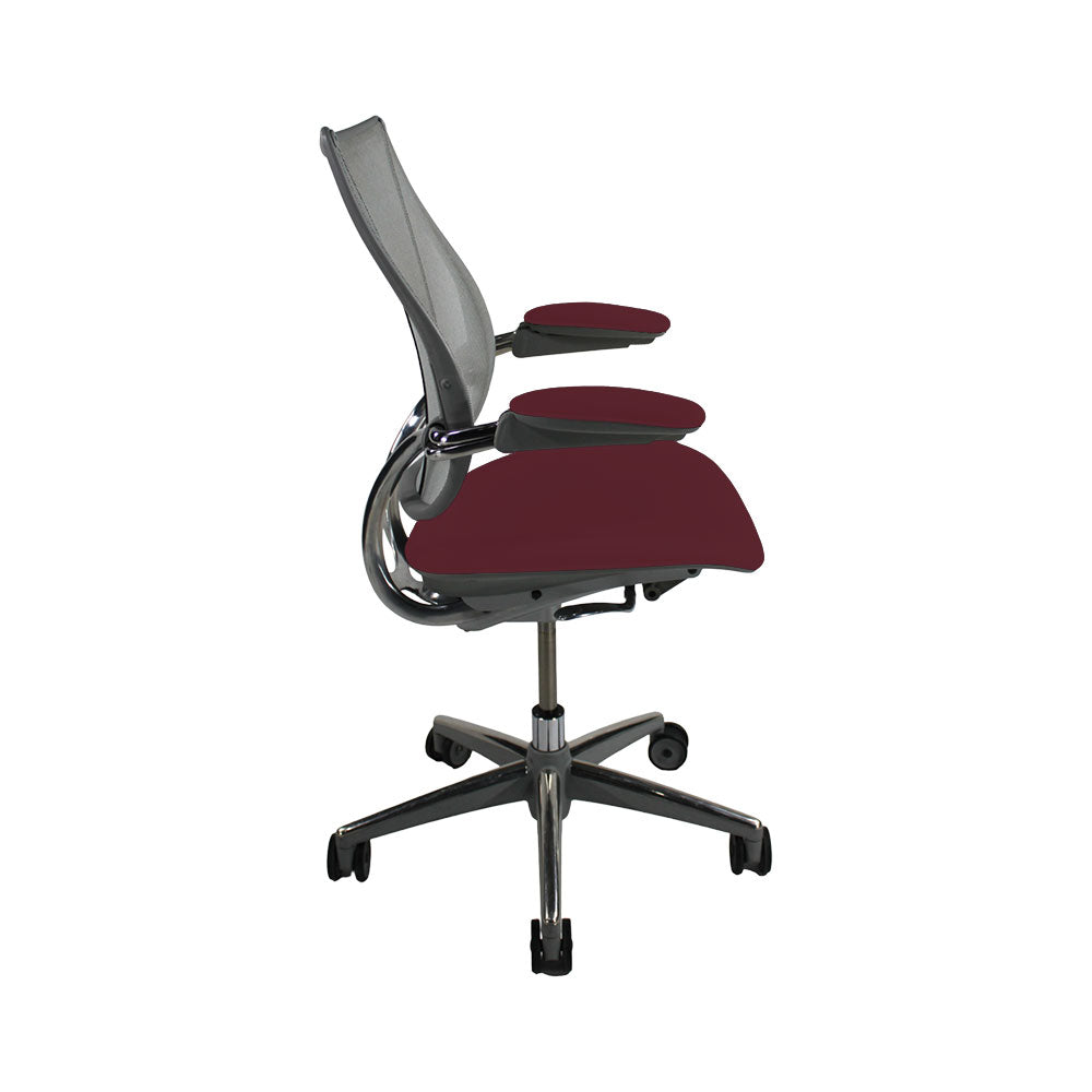 <tc>Humanscale</tc>: <tc>Liberty</tc> Sedia operativa in pelle bordeaux - Ricondizionata