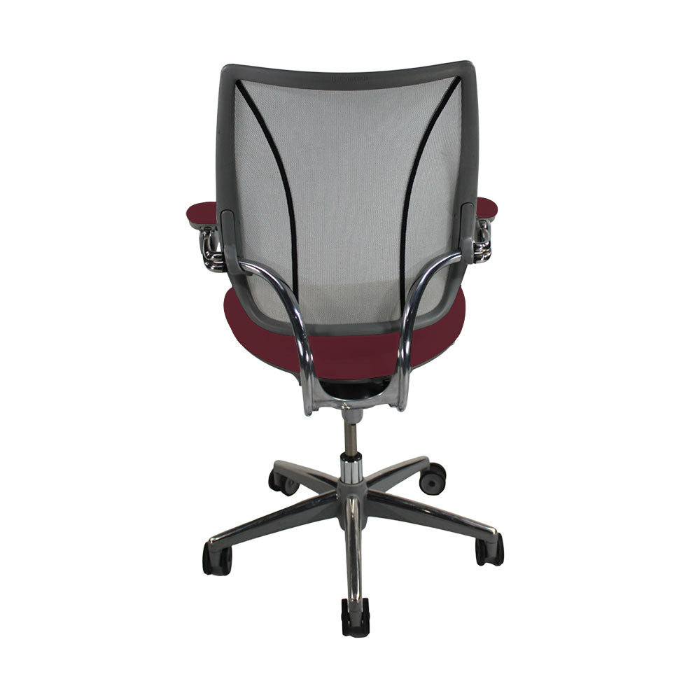 <tc>Humanscale</tc>: <tc>Liberty</tc> Sedia operativa in pelle bordeaux - Ricondizionata