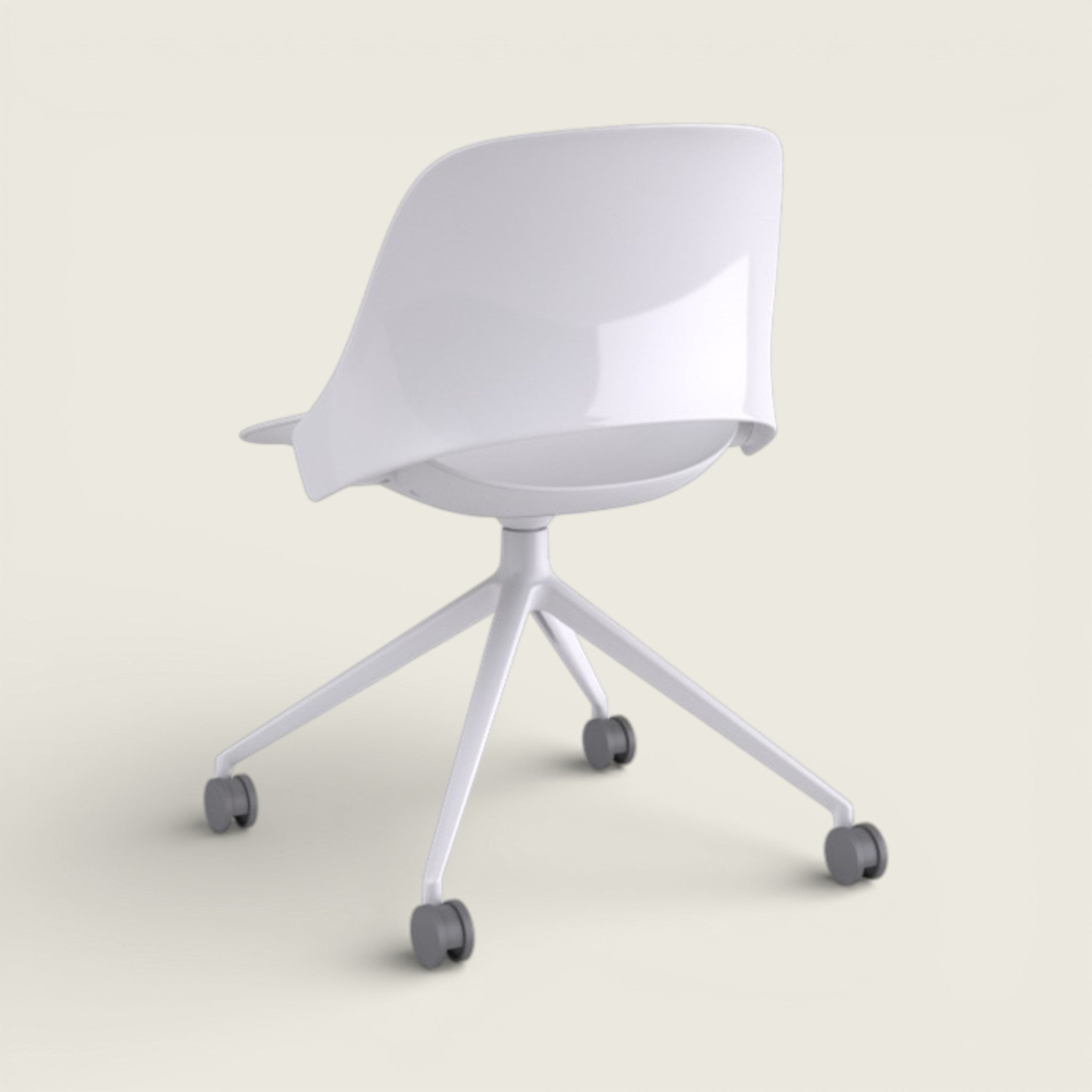 Humanscale: White Trea Side Chair on casters - Refurbished