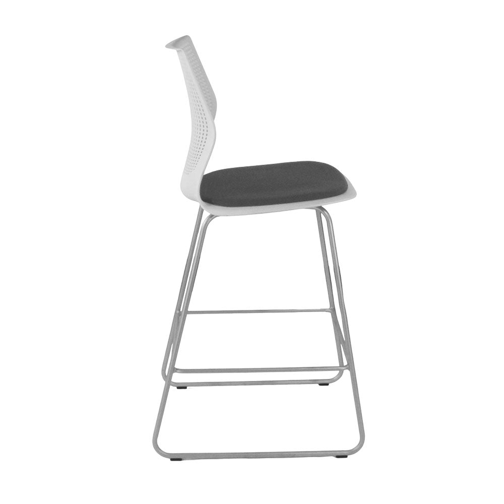 Knoll: Multigeneration Stool in Grey Fabric - Refurbished