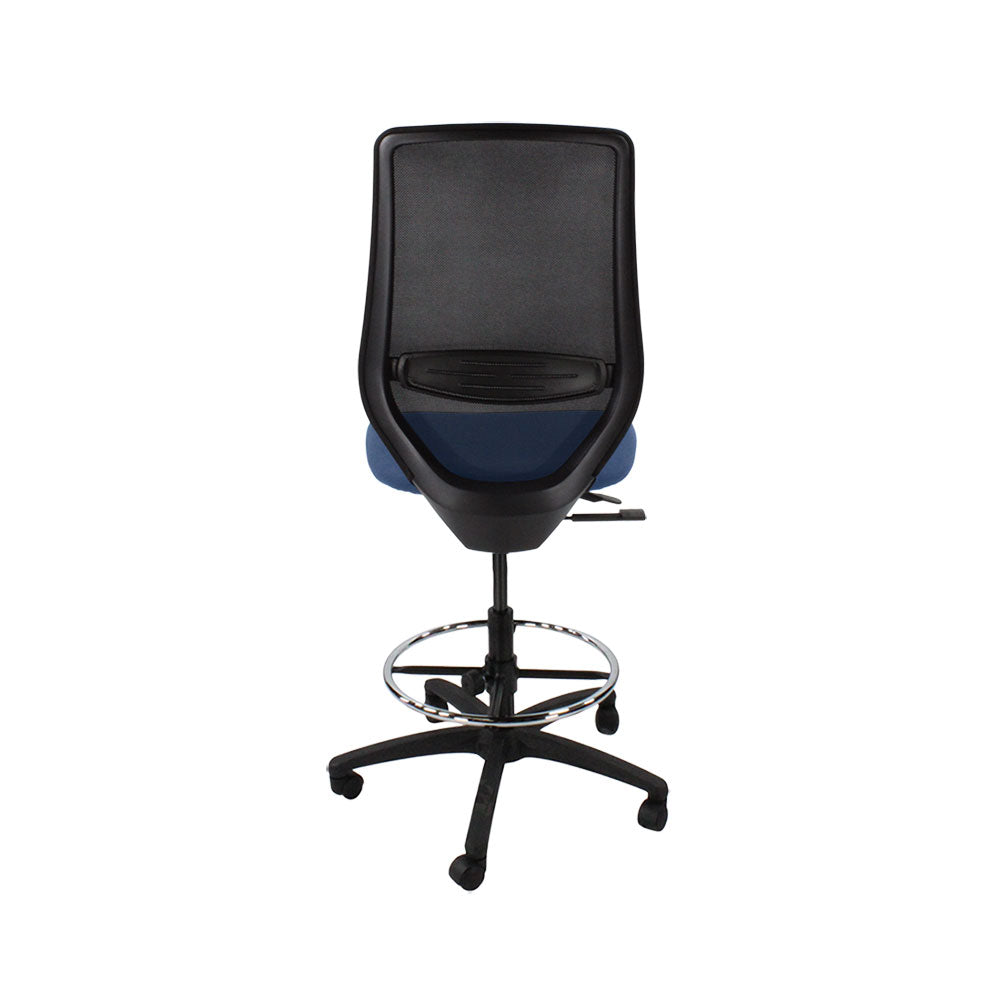 <tc>The Office Crowd</tc>: <tc>Scudo</tc> Sedia da disegnatore senza braccioli in tessuto blu - Ristrutturata