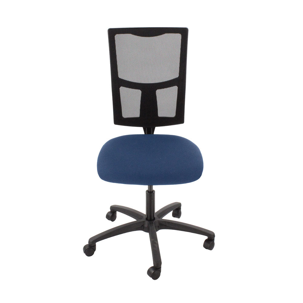 Saxen: Ergo 2 Task Chair Without Arms in Blue Fabric - Refurbished