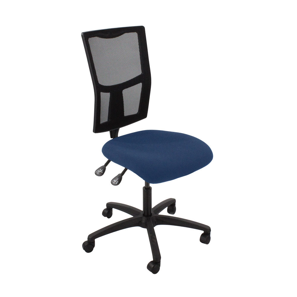 Saxen: Ergo 2 Task Chair Without Arms in Blue Fabric - Refurbished