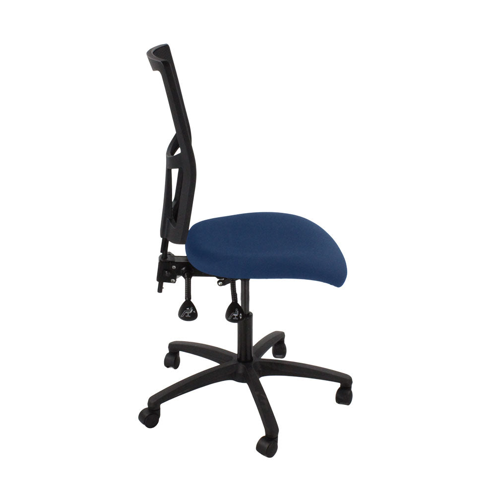Saxen: Ergo 2 Task Chair Without Arms in Blue Fabric - Refurbished