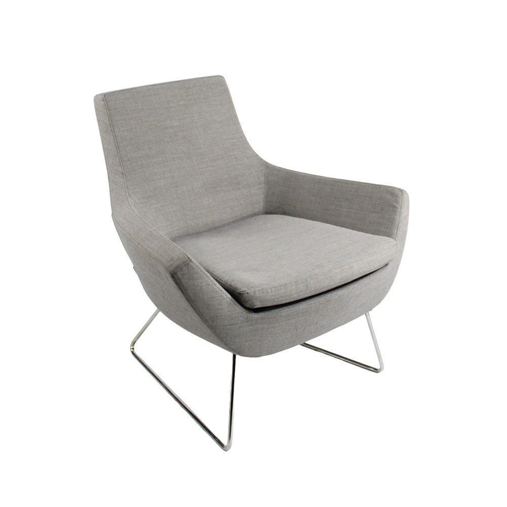 <tc>Swedese</tc>: Poltrona Happy Easy in tessuto grigio - Ricondizionata