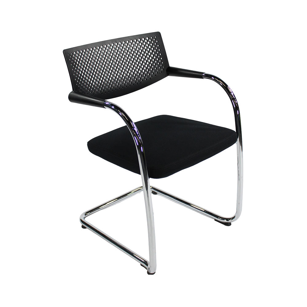 <tc>Vitra</tc>: <tc>VisaVis</tc> 2 sedie da riunione in tessuto nero - ricondizionate