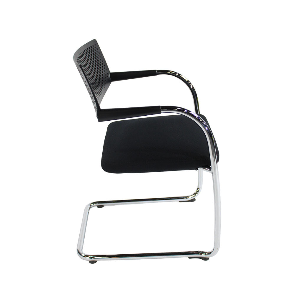 <tc>Vitra</tc>: <tc>VisaVis</tc> 2 sedie da riunione in tessuto nero - ricondizionate