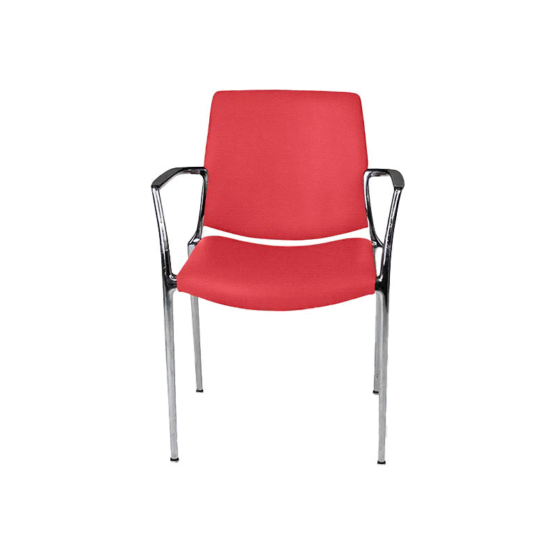 <tc>Kusch & Co</tc>: Sedia Capa 4200 in tessuto rosso - Ristrutturata