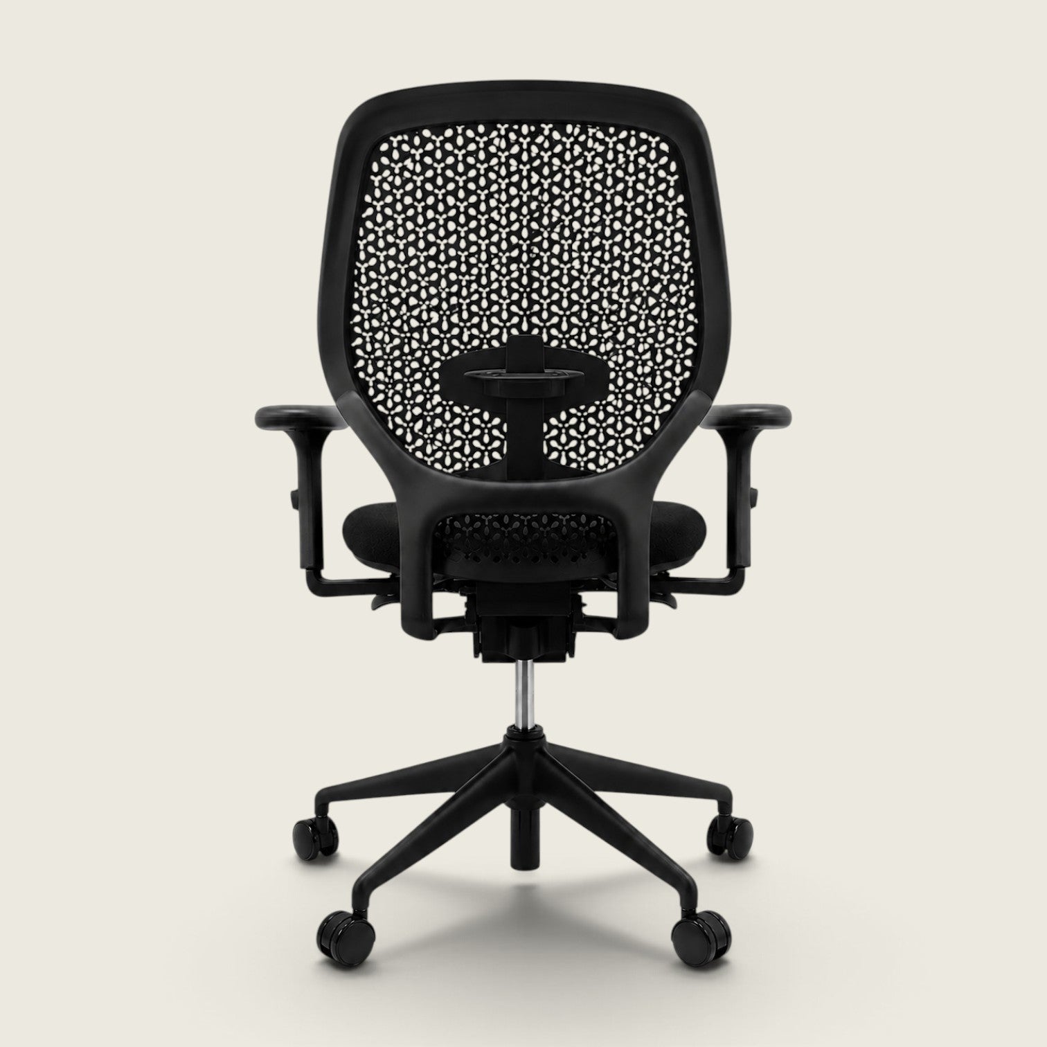Orangebox: Ara - Task Chair - Black Elastomer Back and Black Fabric Seat - Refurbished