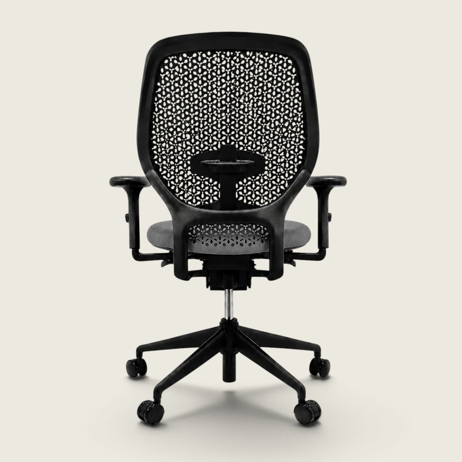 Orangebox: Ara - Task Chair - Black Elastomer Back and Grey Fabric Seat - Refurbished