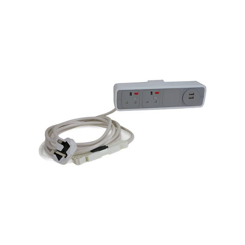 OE: Modulo di alimentazione Pulse Desk - 2x Regno Unito fusi fusi e porte di carica USB 2 TUF - ristrutturate