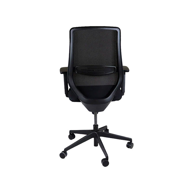 Saxen: Scudo Task Chair with Black Leather Seat without Headrest - Refurbished
