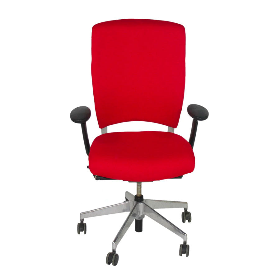 <tc>Senator</tc>: Sedia da ufficio Enigma S21 con struttura in alluminio e tessuto rosso - Ricondizionata