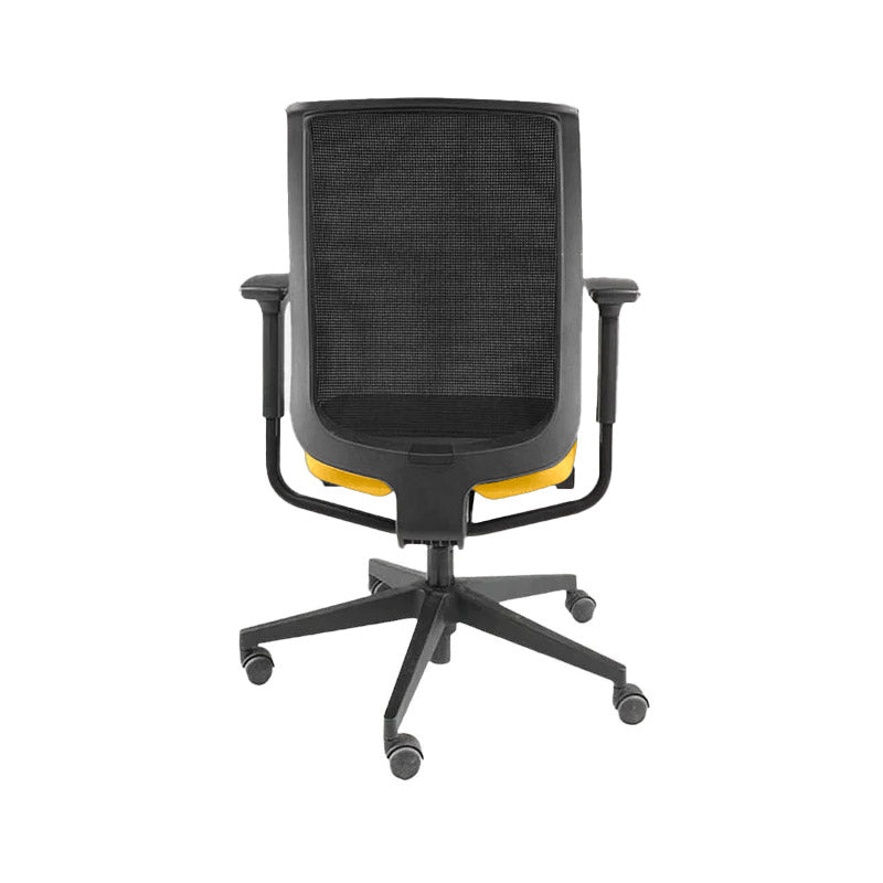 <tc>Steelcase</tc>: Sedia da ufficio Reply con schienale in rete in tessuto giallo - Ricondizionata