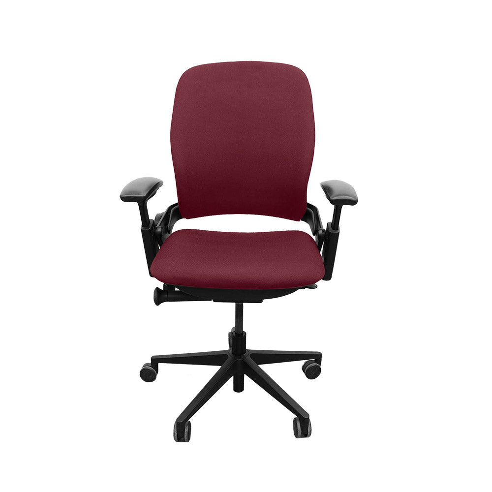 <tc>Steelcase</tc>: <tc>Leap V2</tc> Sedia da ufficio - Pelle bordeaux - Ricondizionata