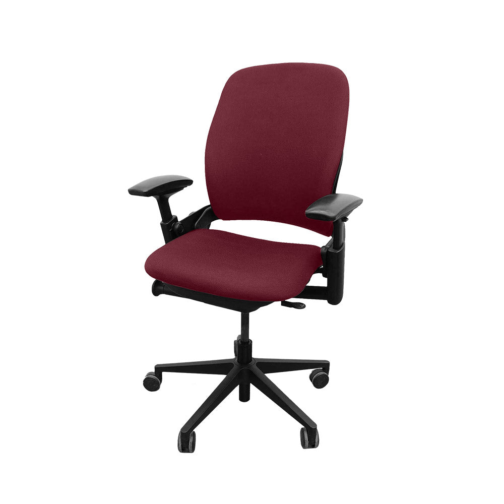 <tc>Steelcase</tc>: <tc>Leap V2</tc> Sedia da ufficio - Pelle bordeaux - Ricondizionata