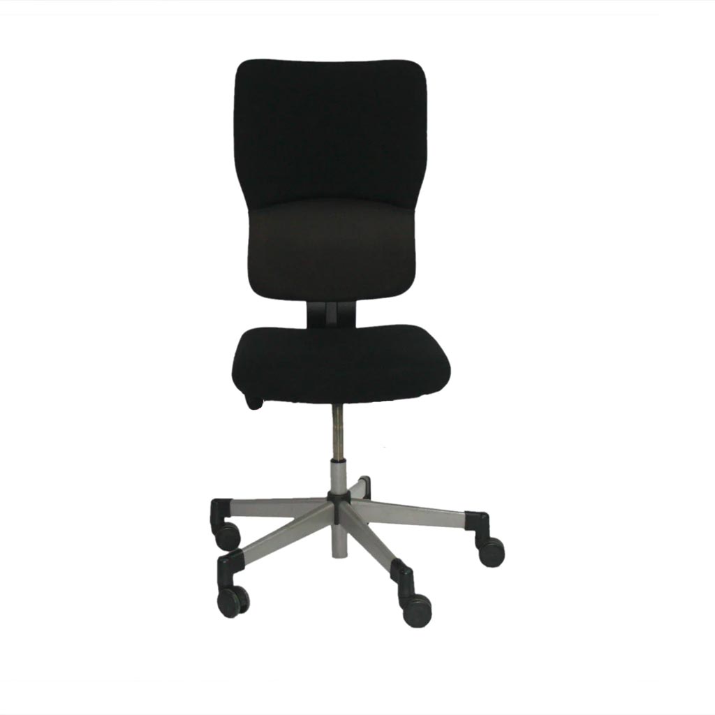 <tc>Steelcase</tc>: <tc>Lets B</tc> - Sedia operativa con schienale alto in tessuto nero senza braccioli - Ricondizionata