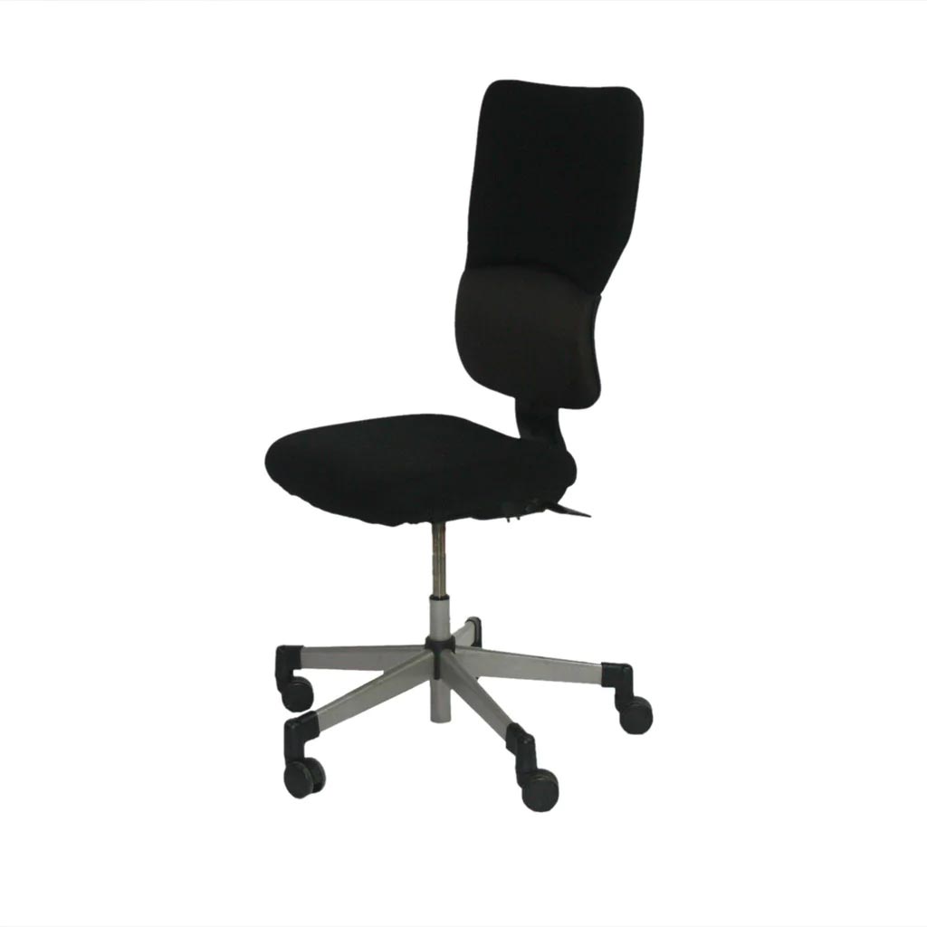 <tc>Steelcase</tc>: <tc>Lets B</tc> - Sedia operativa con schienale alto in tessuto nero senza braccioli - Ricondizionata