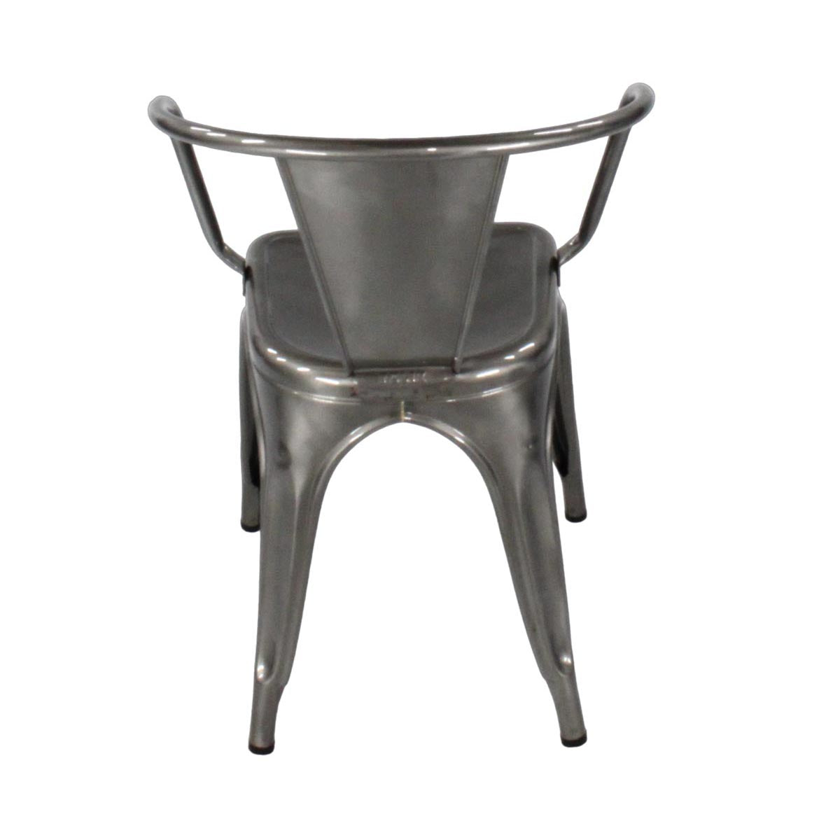 <tc>Tolix</tc>: Sedia da caffè Chaise A in grigio canna di fucile - Ristrutturata