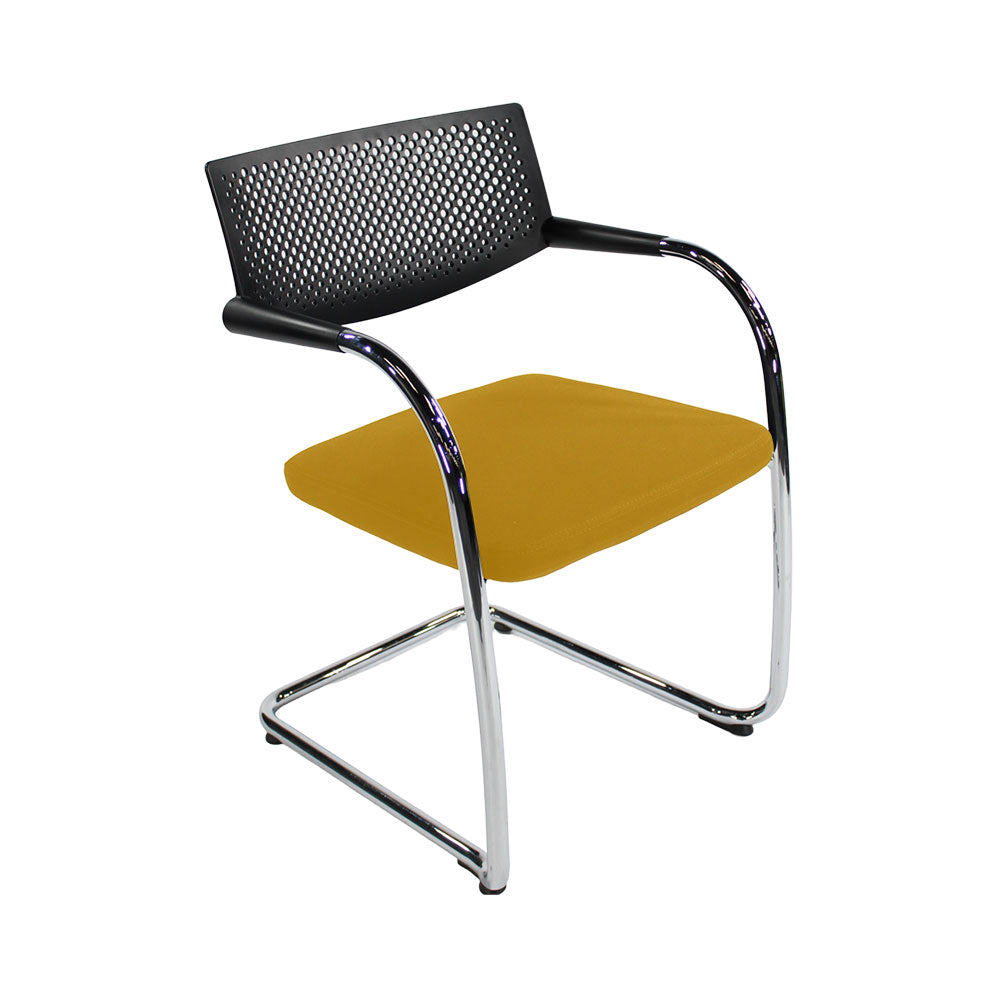 <tc>Vitra</tc>: <tc>VisaVis</tc> 2 sedie da riunione in tessuto giallo - ricondizionate