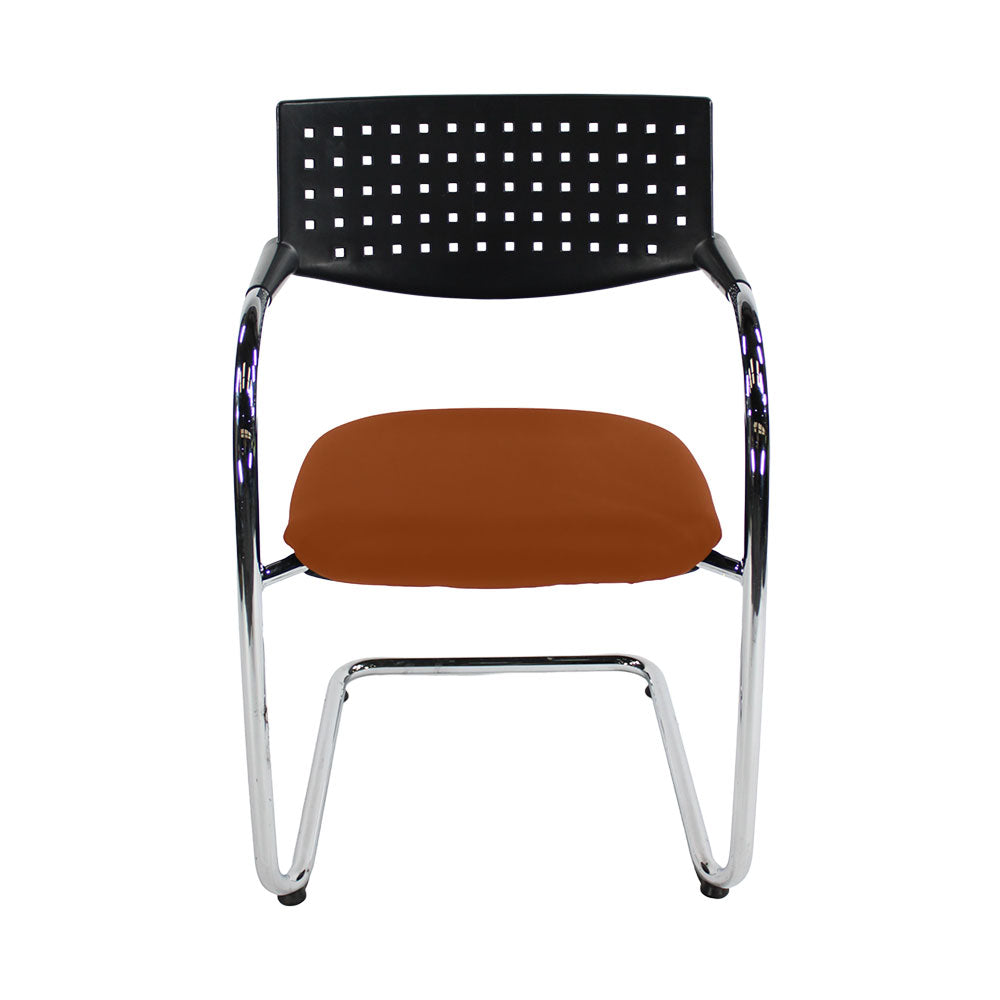 Vitra: VisaVis Meeting Chair in Tan Leather - Refurbished