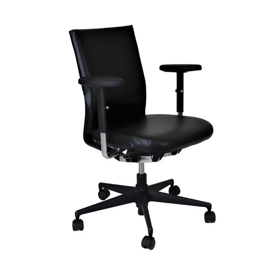 <tc>Vitra</tc>: <tc>Axess</tc> Sedia da ufficio in pelle nera - Ricondizionata