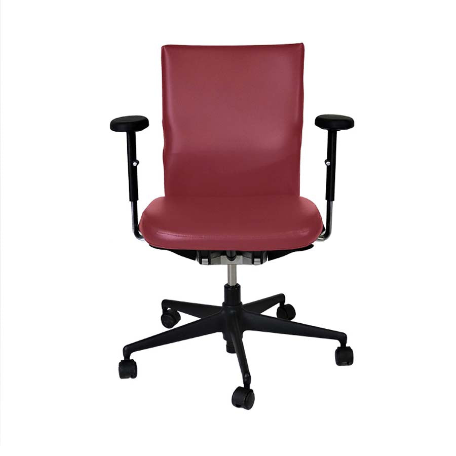 <tc>Vitra</tc>: <tc>Axess</tc> Sedia da ufficio in pelle bordeaux - Ricondizionata