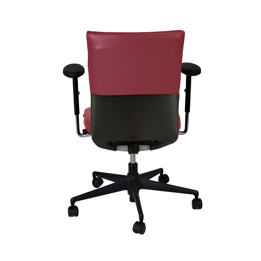 <tc>Vitra</tc>: <tc>Axess</tc> Sedia da ufficio in pelle bordeaux - Ricondizionata