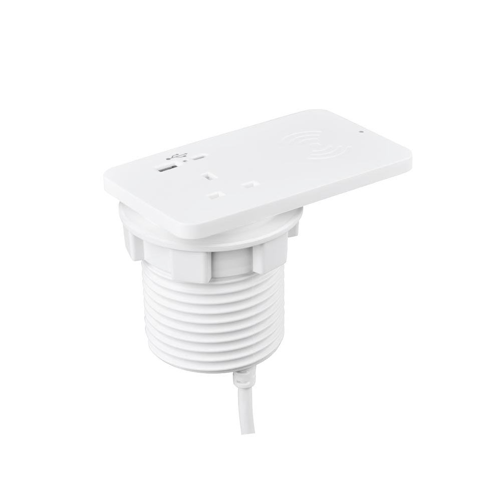Modulo di potenza del duo ionico rettangolare IN-DESK in bianco