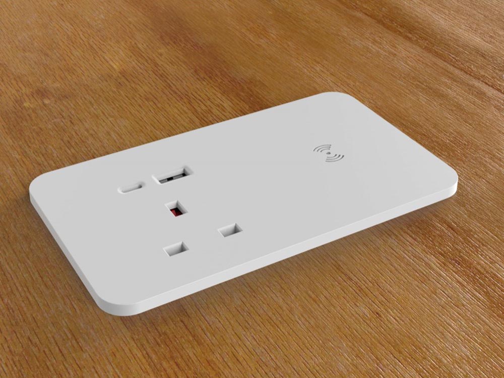 Modulo di potenza del duo ionico rettangolare IN-DESK in bianco