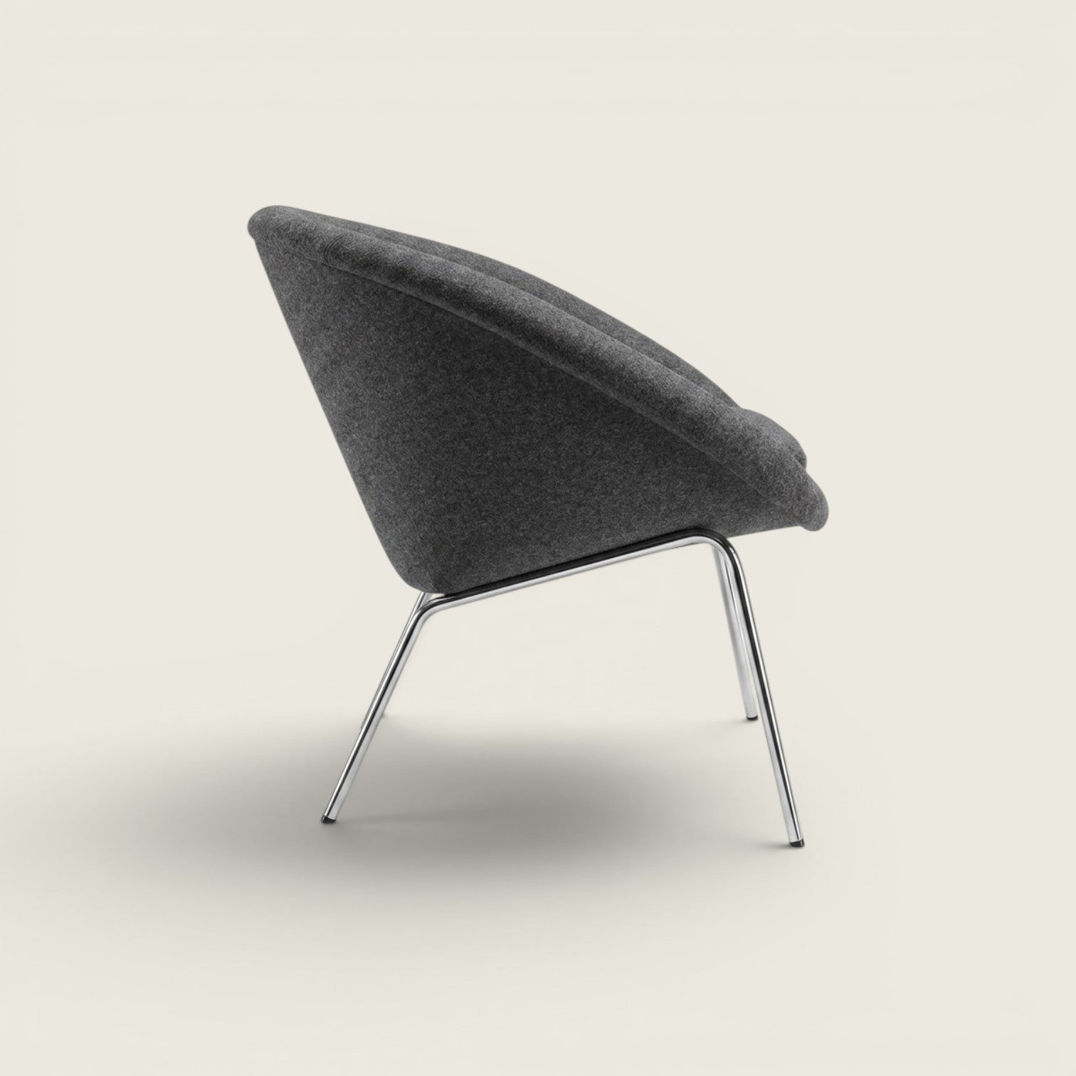 Walter Knoll: 375 Lounge Chair In Grey with Metal Legs - Refurbished