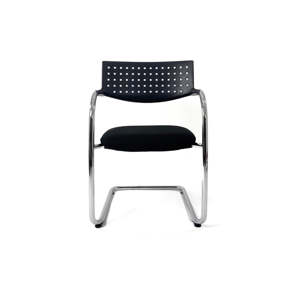 Vitra: VisaVis Meeting Chair in Black Fabric - Refurbished