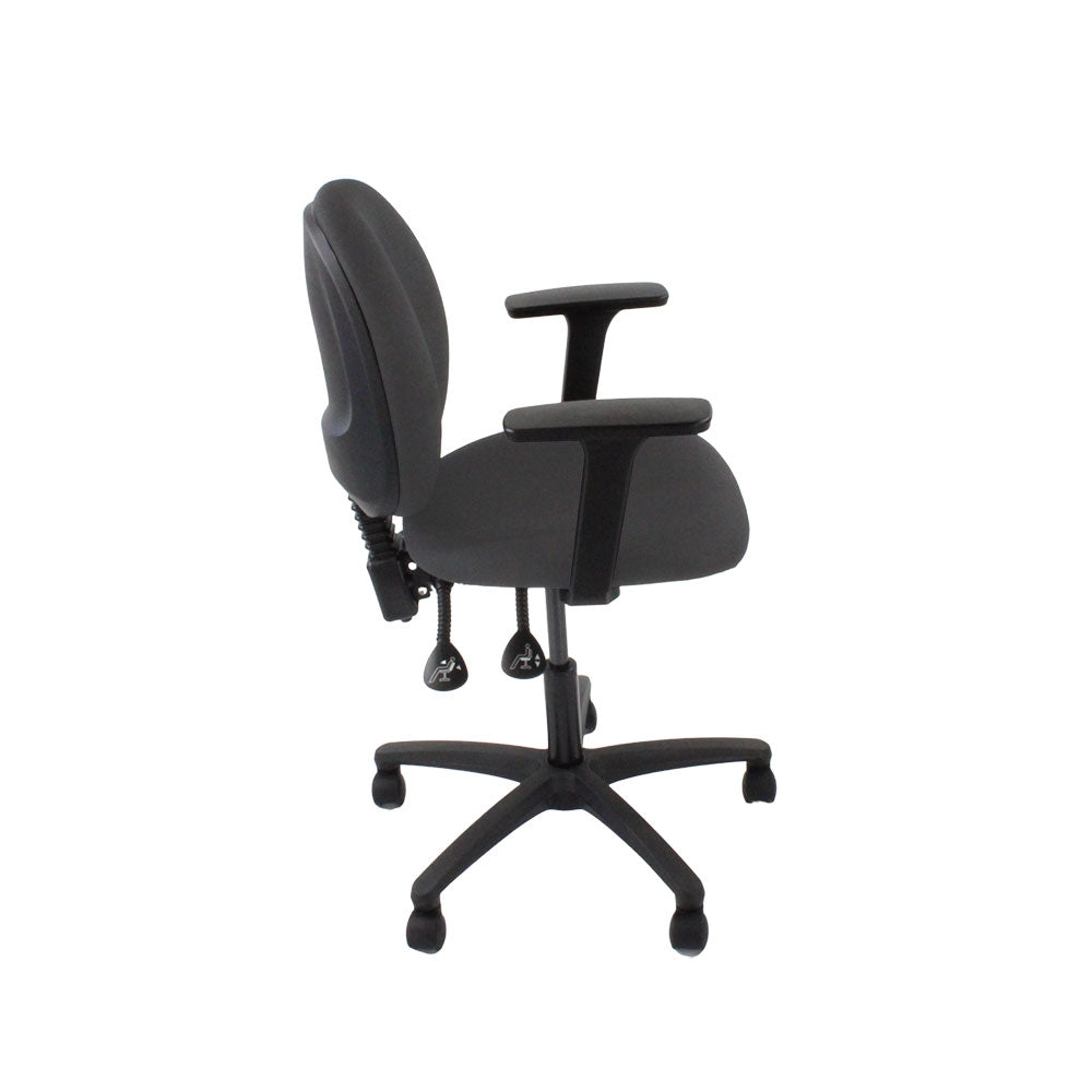 Sassoni: <tc>Scoop</tc> Sedia da operatore in tessuto grigio - Ricondizionata