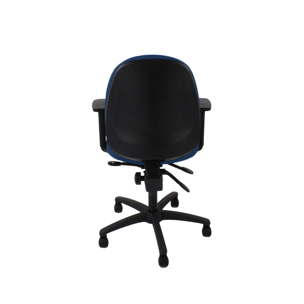 Saxen: Scoop High Operator Chair in Blue Fabric - Refurbished
