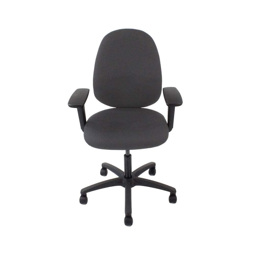 Sassoni: <tc>Scoop</tc> Sedia da ufficio alta in tessuto grigio - Ricondizionata