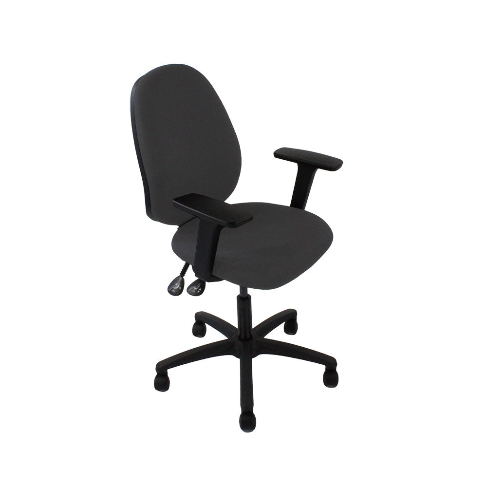 Sassoni: <tc>Scoop</tc> Sedia da ufficio alta in tessuto grigio - Ricondizionata