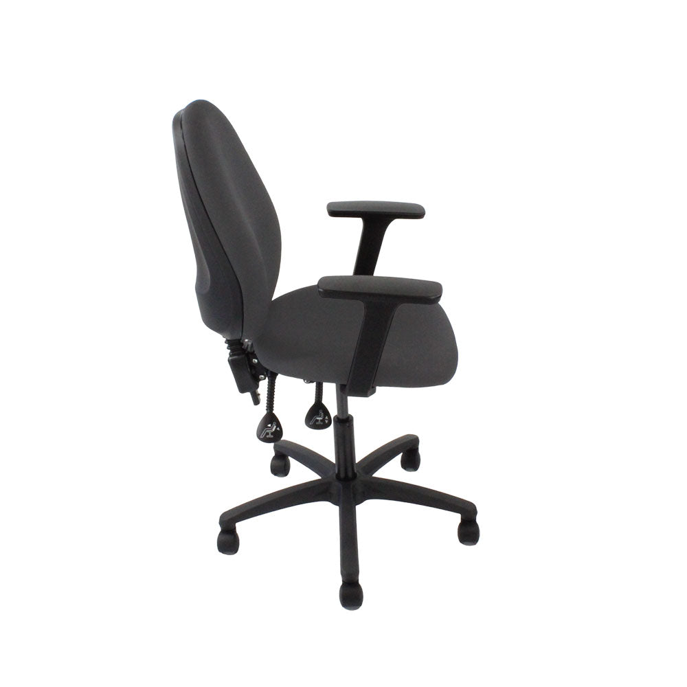 Sassoni: <tc>Scoop</tc> Sedia da ufficio alta in tessuto grigio - Ricondizionata