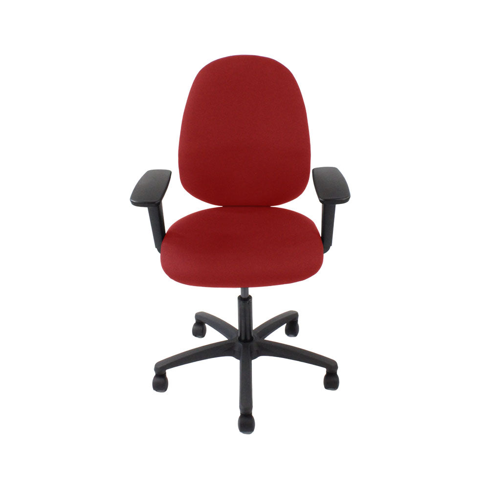 Sassoni: <tc>Scoop</tc> Poltrona da ufficio alta in tessuto rosso - Ristrutturata